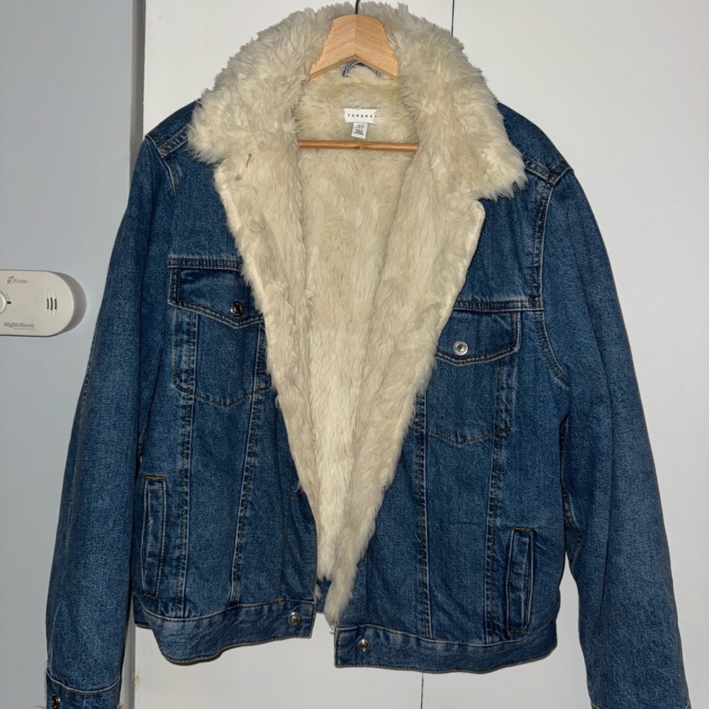 Denim Jacket with Faux Fur Lining
